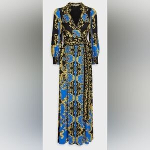 Alice + Olivia Black and Blue Baroque Dress